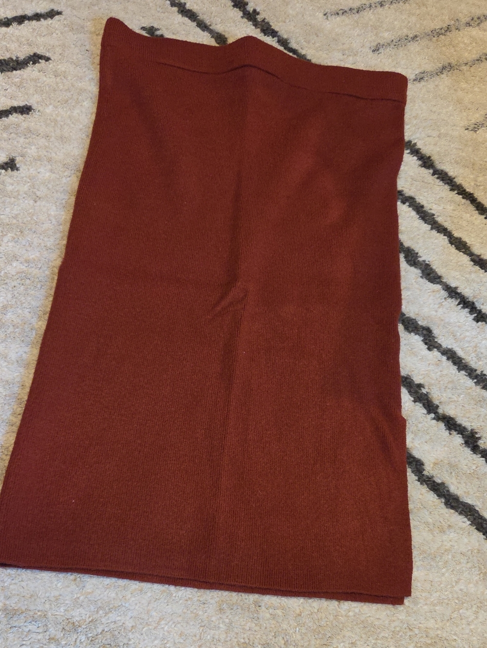 Nine West Ribbed Pencil Skirt in Deep Rust